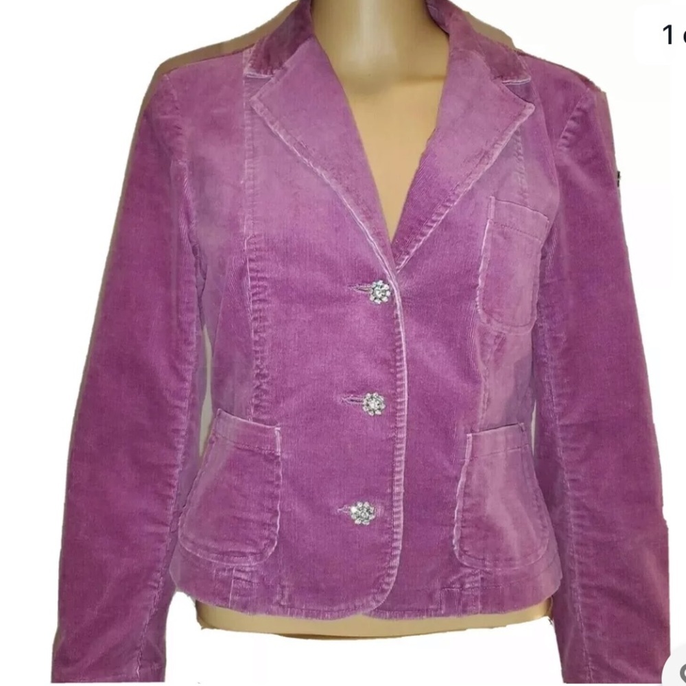 INC INTERNATIONAL CONCEPTS CORDUROY JACKET SIZE S MAUVE VIOLET COLOR - Picture 2 of 16
